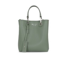 EMPORIO ARMANI SHOPPING BAG VERDE CON TRACOLLA IN NASTRO CON LOGO ALL OVER REGOLABILE ESTRAIBILE