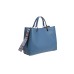 Emporio Armani Borsa a mano Blu Denim MyEA Bag small multitasche stampa cervo e tracolla regolabile, estraibile in nastro con logo lettering All Over