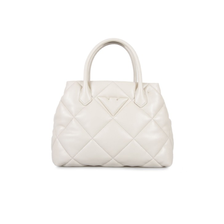 EMPORIO ARMANI SHOPPING BAG TRAPUNTATA CON LOGO AQUILA E TRACOLLA REGOLABILE ESTRAIBILE