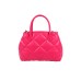 EMPORIO ARMANI SHOPPING BAG FUCSIA TRAPUNTATA CON LOGO AQUILA E TRACOLLA REGOLABILE ESTRAIBILE