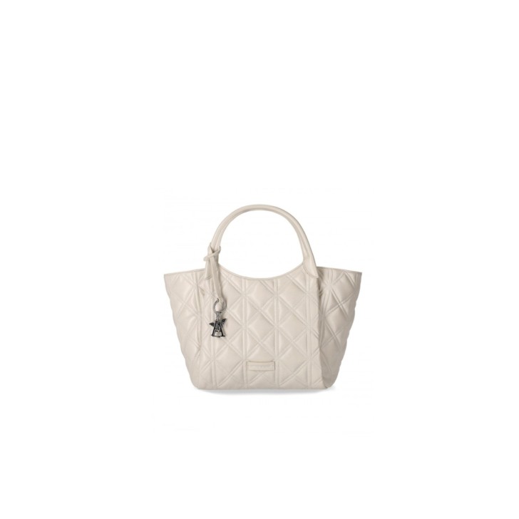 EMPORIO ARMANI SMALL SHOPPING BAG AVORIO TRAPUNTATA CON TRACOLLA ESTRAIBILE