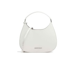 EMPORIO ARMANI SHOPPING BAG WHITE CON TRACOLLA REGOLABILE ESTRAIBILE E LOGO LETTERING IN METALLO 