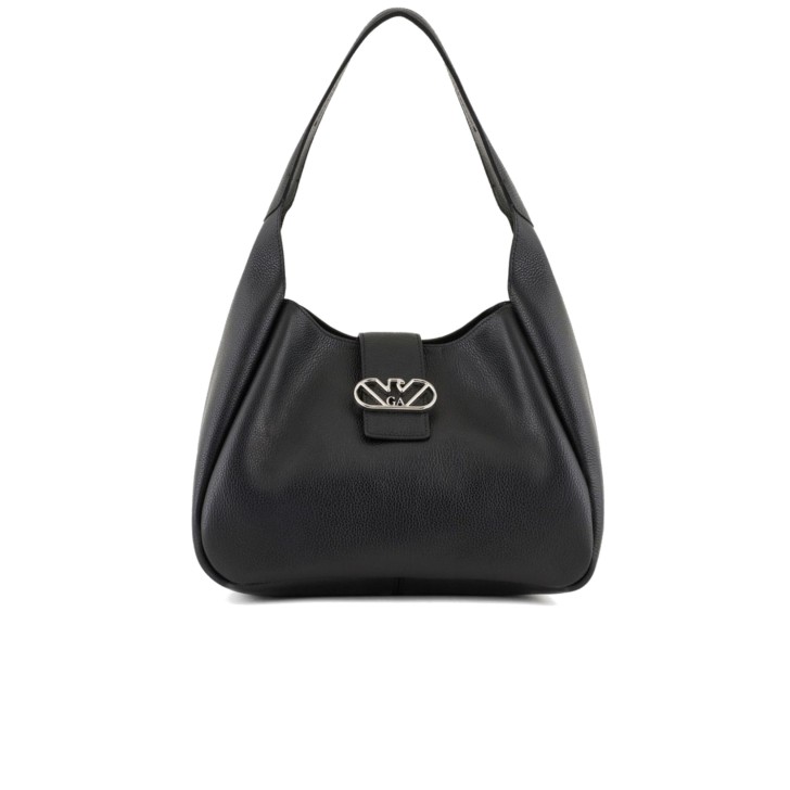 EMPORIO ARMANI SHOPPING BAG IN PELLE MEDIUM BLACK 