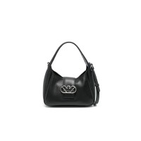 EMPORIO ARMANI SMALL SHOPPING BAG IN PELLE NERA CON TRACOLLA REGOLABILE ESTRAIBILE