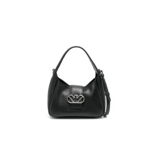 EMPORIO ARMANI SMALL SHOPPING BAG IN PELLE NERA CON TRACOLLA REGOLABILE ESTRAIBILE