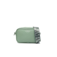 EMPORIO ARMANI MINI BAG VERDE CON TRACOLLA IN NASTRO CON LOGO LETTERING ALL OVER REGOLABILE ESTRAIBILE