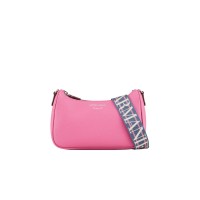 Emporio Armani Mini Borsa Fucsia stampa cervo con tracolla regolabile, estraibile in rastro con logo lettering All Over