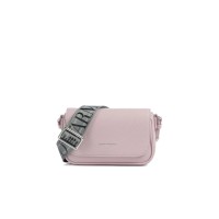 EMPORIO ARMANI MINI BAG ROSA CON TRACOLLA IN NASTRO CON LOGO LETTERING ALL OVER REGOLABILE ESTRAIBILE
