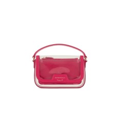 EMPORIO ARMANI MINI BAG FUCSIA TRASPARENT CON TRACOLLA IN CATENA DORATA ESTRAIBILE