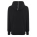 Versace Jeans Couture Felpa nera con cappuccio e bande alle maniche in nastro nero con logo Lettering bianco