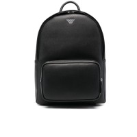 EMPORIO ARMANI ZAINO IN PELLE RIGENERATA SAFFIANO BLACK PLACCHETTA AQUILA ASV
