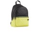 Emporio Armani Zaino Nero in pelle sfumata verde lime embossed Eangle All Over e logo lettering in metallo