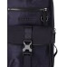 Emporio Armani Zaino Monospalla in Nylon Blu Navy con logo lettering All Over