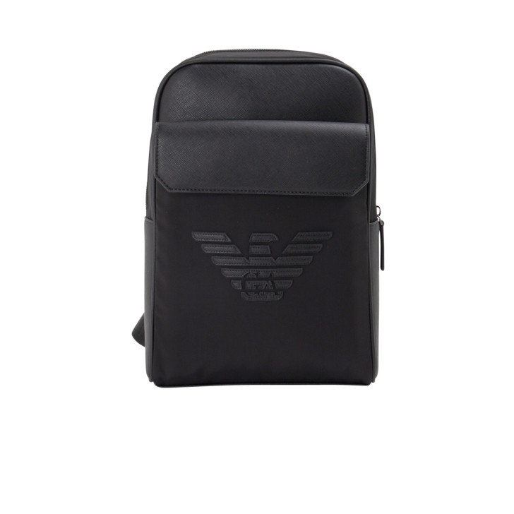 EMPORIO ARMANI SHOULDER BAG BLACK CON MAXI LOGO AQUILA 