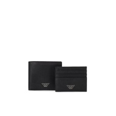 EMPORIO ARMANI SMALL LEATHER GOODS SET  BLACK