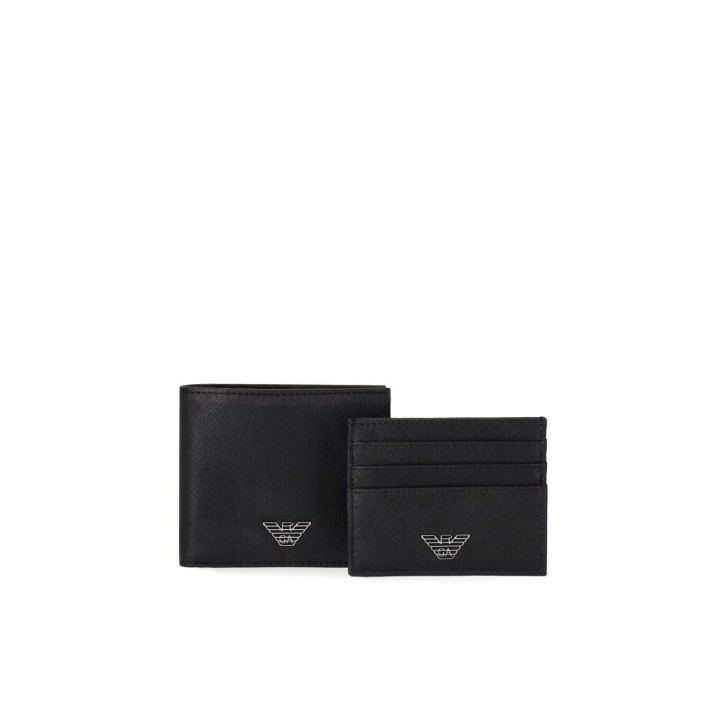 EMPORIO ARMANI SMALL LEATHER GOODS SET  BLACK