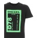 Diesel T-shirt a girocollo da bambino nera con logo lettering 