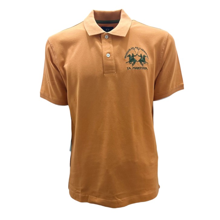 LA MARTINA MAN POLO S/S PIQUET STRETCH ORANGE