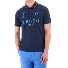 LA MARTINA MAN POLO S/S PIQUET STRETCH BLU NAVY