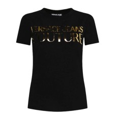 Versace Jeans Couture T-shirt Nera da Donna con logo 