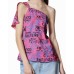 Versace Jeans Couture Top Fucsia da Donna con stampa Logo Couture all over