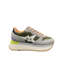 SUN68 FOOTWEAR ADULT BIG STARGIRL PRINTED LOGO MILITARE