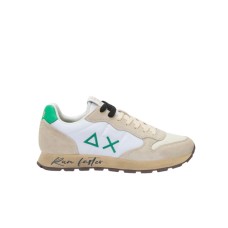 SUN68 TOM VINTAGE SNEAKERS DA UOMO BIANCA CON INSERTI PANNA E VERDI 