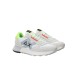 SUN68 JAKI 2.0 SNEAKERS BIANCA CON INSERTI GRIGI E GIALLO FLUO