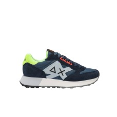 SUN68 JAKI 2.0 SNEAKERS BLU CON INSERTI FLUO E ARANCIO 