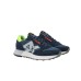 SUN68 JAKI 2.0 SNEAKERS BLU CON INSERTI FLUO E ARANCIO 