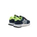 SUN68 JAKI 2.0 SNEAKERS BLU CON INSERTI FLUO E ARANCIO 