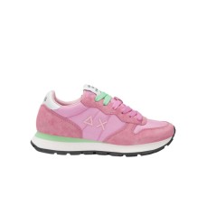 SUN68 SNEAKER ALLY SOLID IN NYLON ROSA CON INSERTI VERDI FLUO 