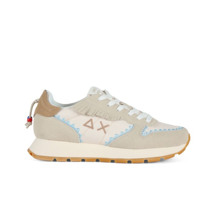 SUN68 SNEAKER ALLY ETHNIC BIANCO PANNA DA DONNA 