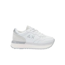 SUN68 BIG ALLY PU SNEAKER IN LEATHER WHITE 
