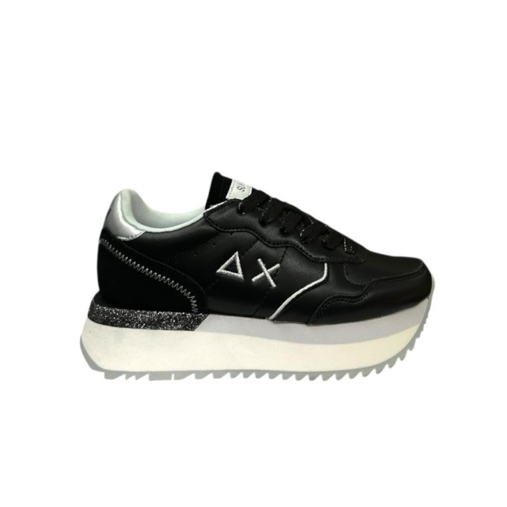 SUN68 BIG ALLY PU SNEAKER IN LEATHER TOTAL BLACK