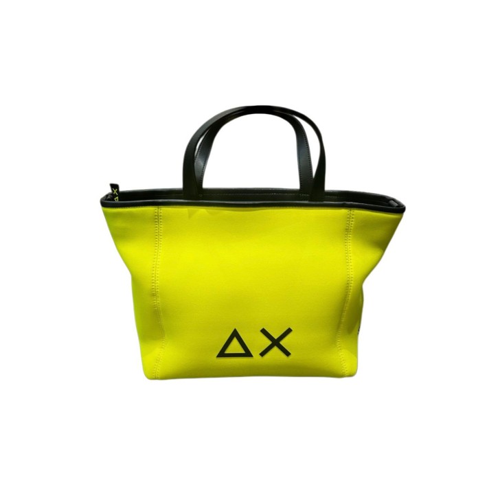 SUN68 SMALL NEOPRENE BORSA GIALLO FLUO A MANO DA DONNA 