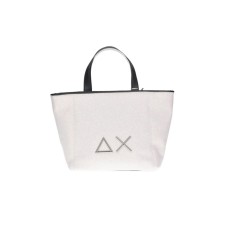 SUN68 XS GLITTER BORSA BIANCA A MANO DA DONNA CON LOGO IN METALLO 