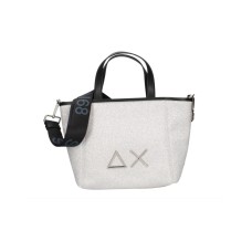 SUN68 XS GLITTER BORSA ARGENTO A MANO DA DONNA CON LOGO IN METALLO 