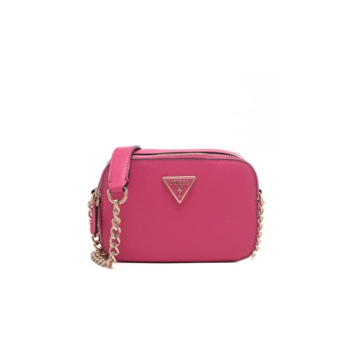 Guess Borsa a tracolla Fucsia con logo Guess in metallo nella parte anteriore