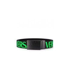 Versace Jeans Couture Cintura in nastro nero interamente logata Verde fluo