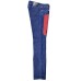 Jeckerson Jeans denim blu cinque tasche con toppe in Alcantara rosso 