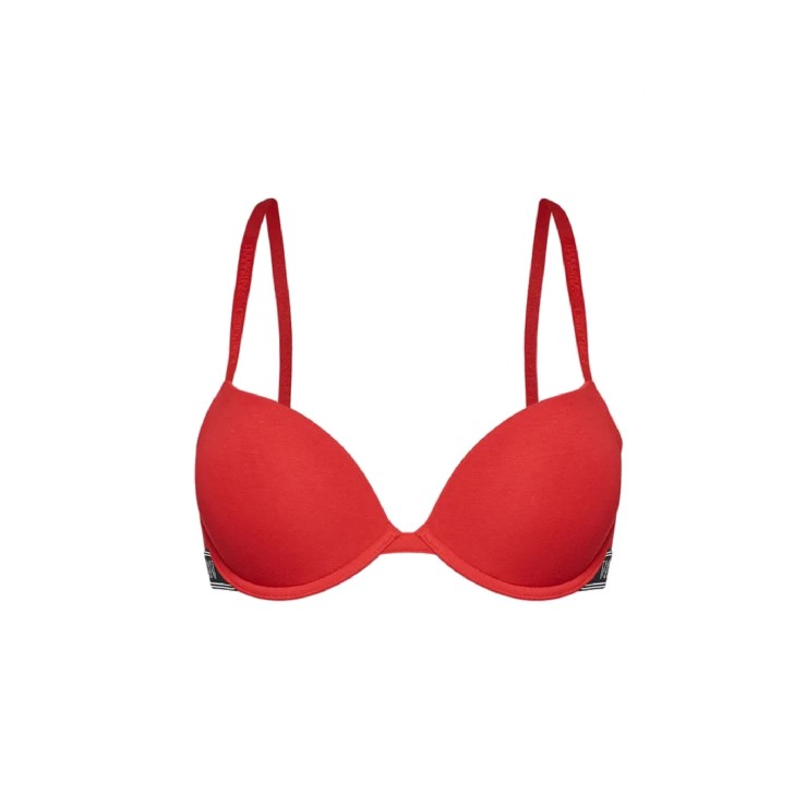 Emporio Armani Reggiseno push-up rosso realizzato in cotone stretch