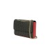 Pollini Borsa nera a spalla con stampa Heritage Nero/Rosso 