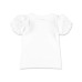 Moschino T-shirt bianca a manica corta in tulle glitterato con logo lettering