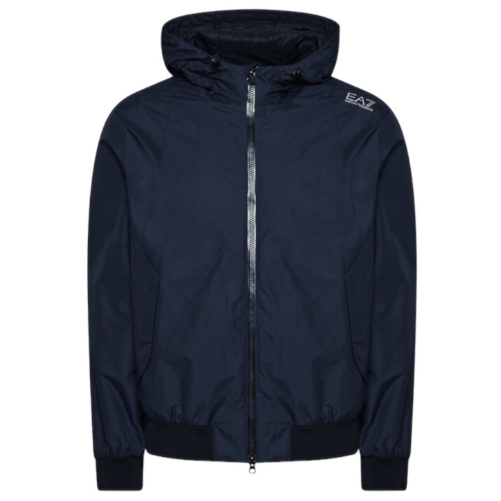 EA7 Emporio Armani Giubbotto da uomo blu con logo a contrasto 