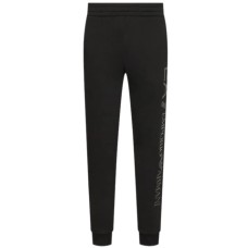 EA7 Emporio Armani Pantalone da uomo nero con logo a contrasto 