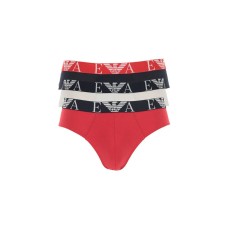 Emporio Armani Set 3 Slip in cotone stretch con vita elastica e logo bold monogram 1117342R71597010