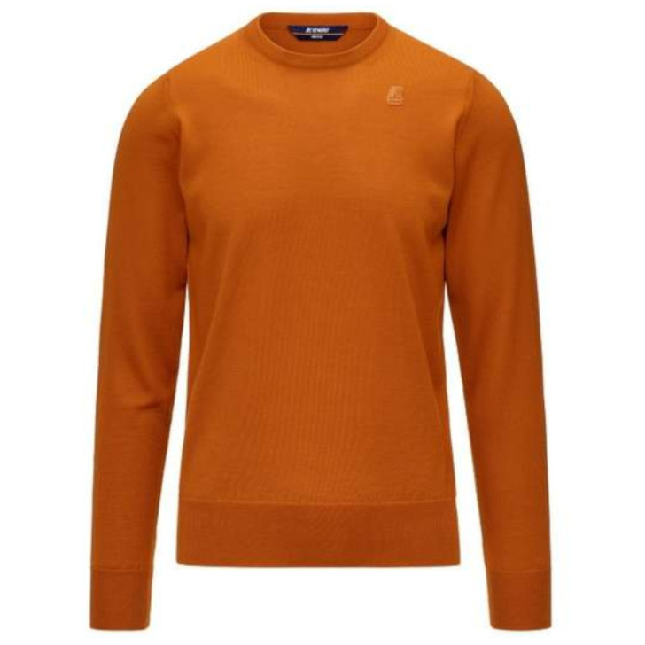 K-Way Maglioncino a girocollo arancione con logo 
