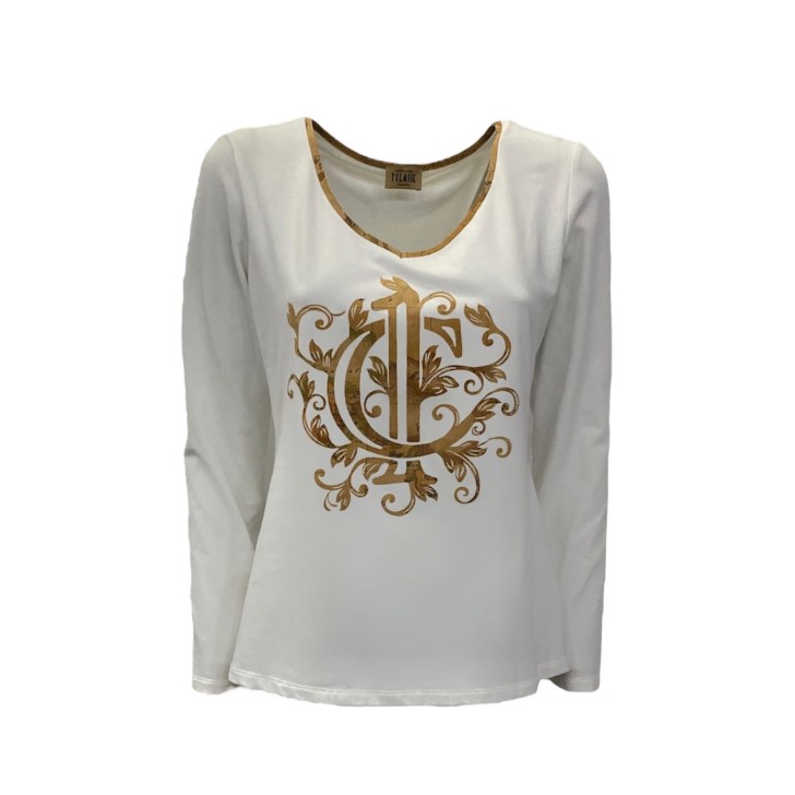 Alviero Martini 1a Classe T-shirt da Donna Bianca con logo 