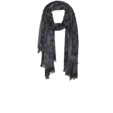 Emporio Armani Sciarpa Nera in misto viscosa con fantasia astratta